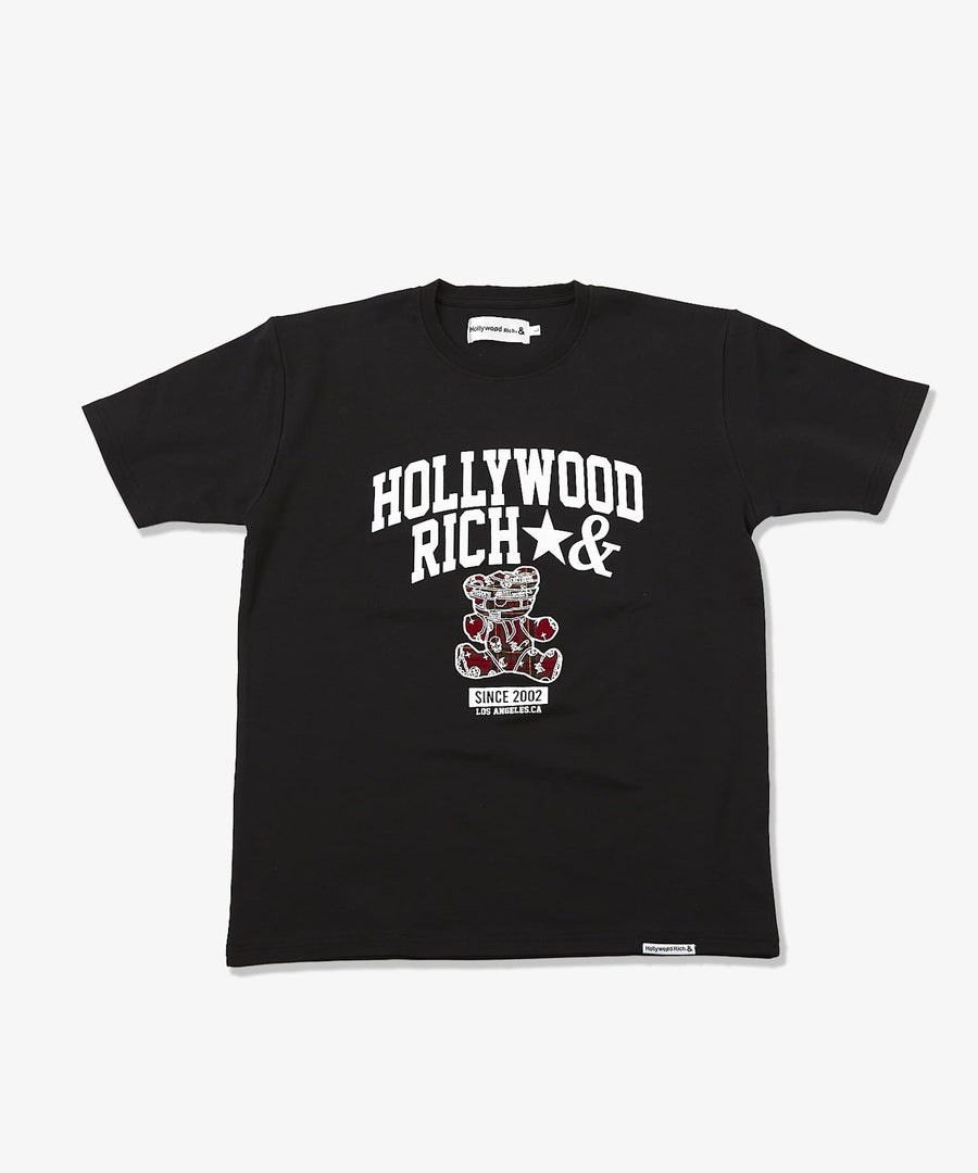 【Hollywood Rich. &】(ハリウッドリッチ) 202305 アップリケベア半袖Tシャツ
