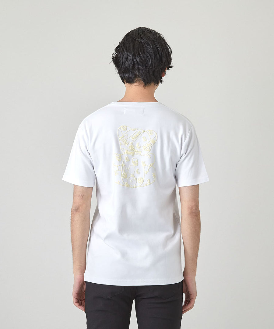【Hollywood Rich. &】(ハリウッドリッチ) 206109 パンクベアーレインボープリント半袖Tシャツ