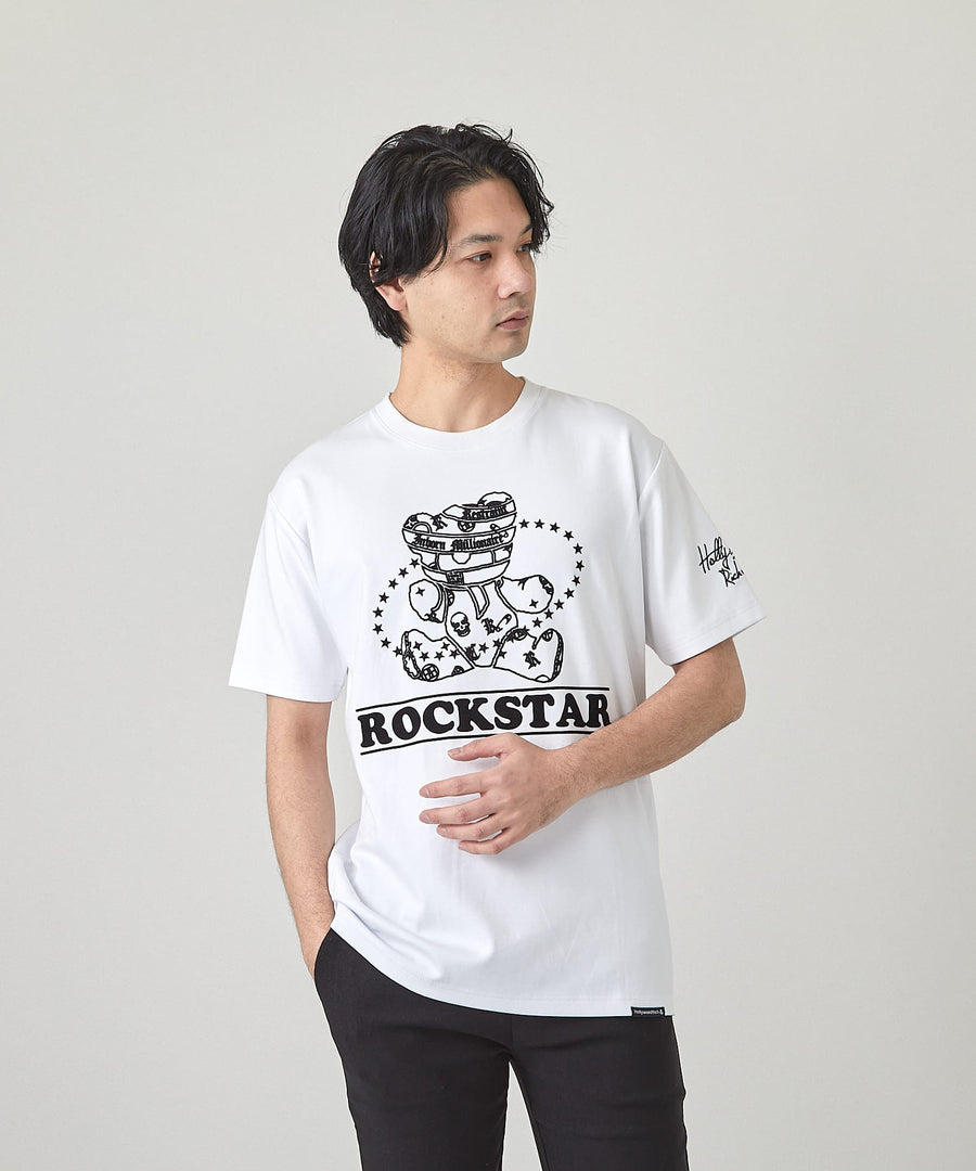 【Hollywood Rich. &】(ハリウッドリッチ) 203302 ロックスターパンキッシュベア半袖Tシャツ