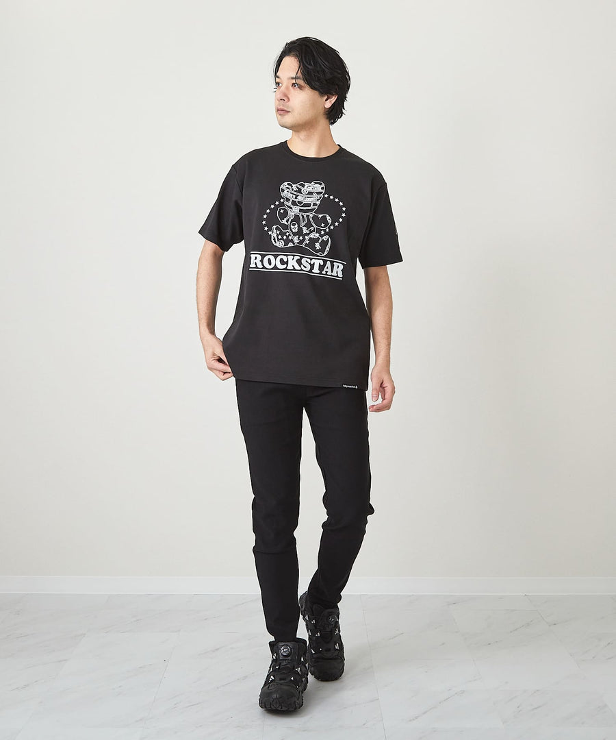 【Hollywood Rich. &】(ハリウッドリッチ) 203302 ロックスターパンキッシュベア半袖Tシャツ