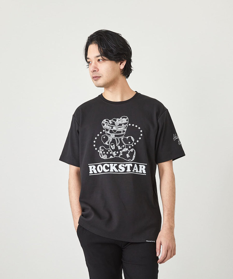 【Hollywood Rich. &】(ハリウッドリッチ) 203302 ロックスターパンキッシュベア半袖Tシャツ