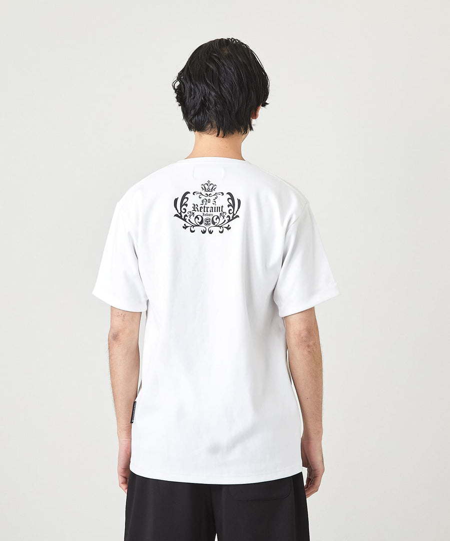 【Hollywood Rich. &】(ハリウッドリッチ) 203314 ナンバリング浅Vネック半袖Tシャツ