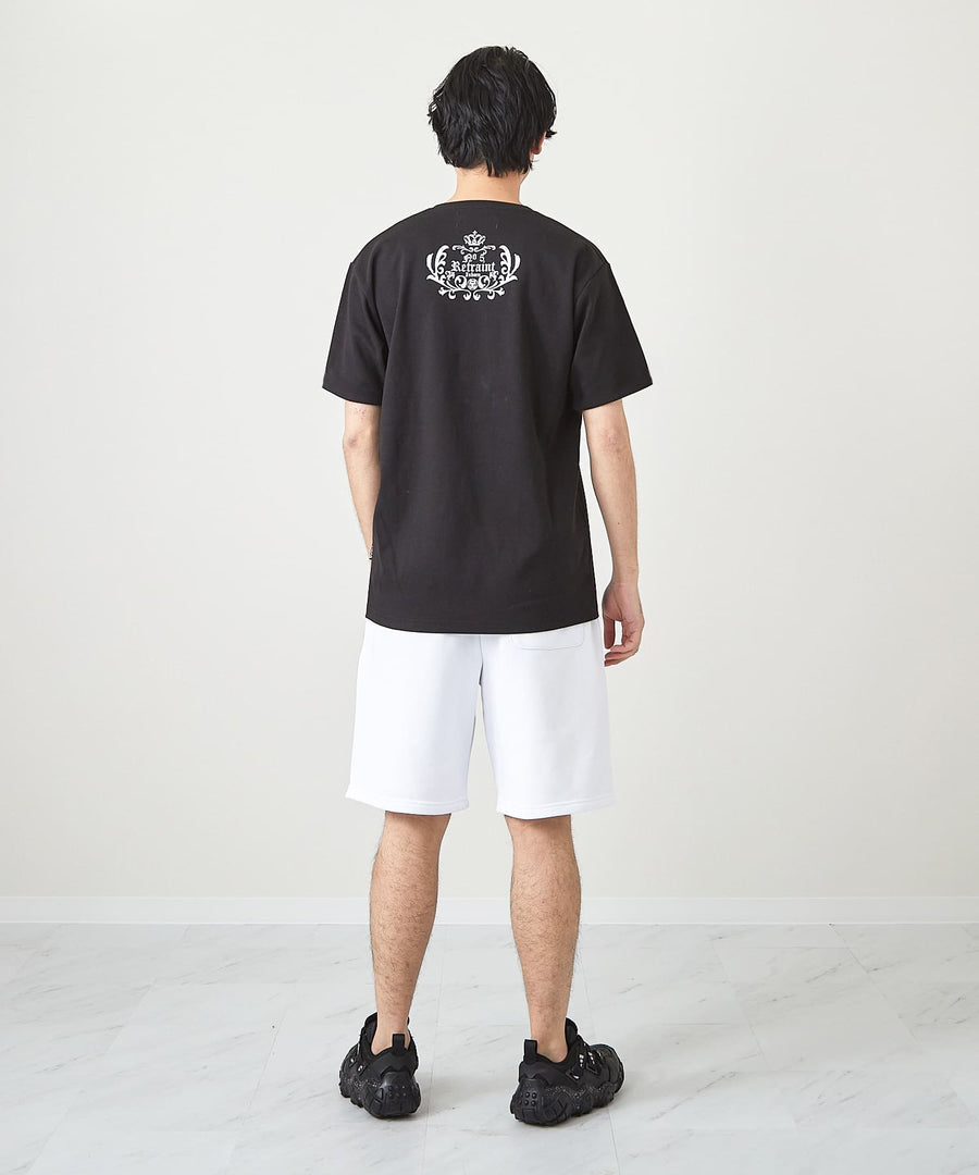 【Hollywood Rich. &】(ハリウッドリッチ) 203314 ナンバリング浅Vネック半袖Tシャツ