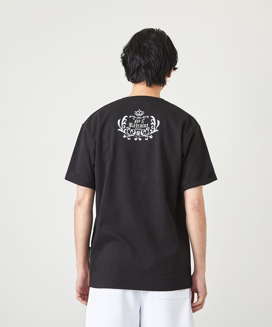 【Hollywood Rich. &】(ハリウッドリッチ) 203314 ナンバリング浅Vネック半袖Tシャツ