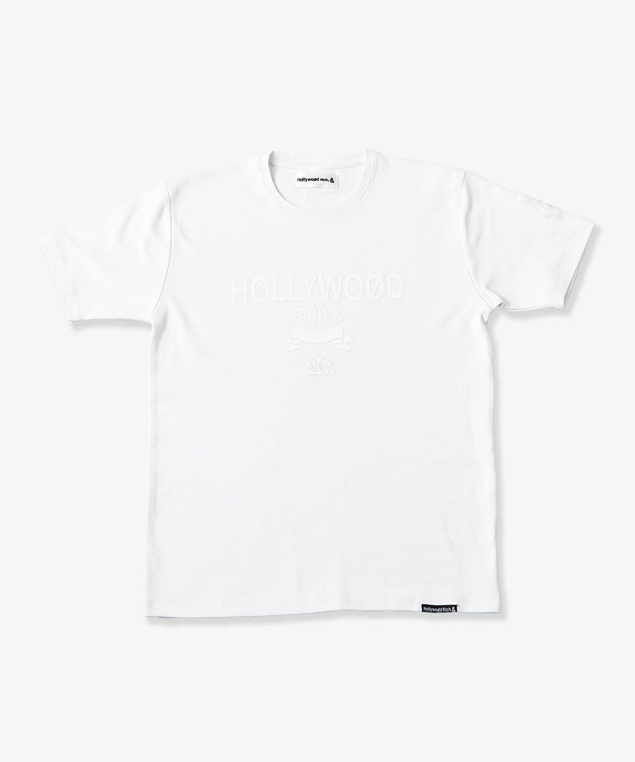 【Hollywood Rich. &】(ハリウッドリッチ) 203309 ワントーンエンブレムロゴ半袖Tシャツ