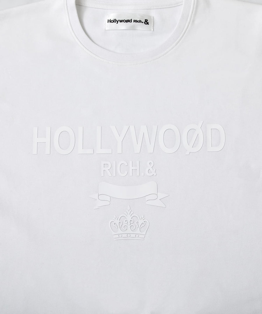 【Hollywood Rich. &】(ハリウッドリッチ) 203309 ワントーンエンブレムロゴ半袖Tシャツ