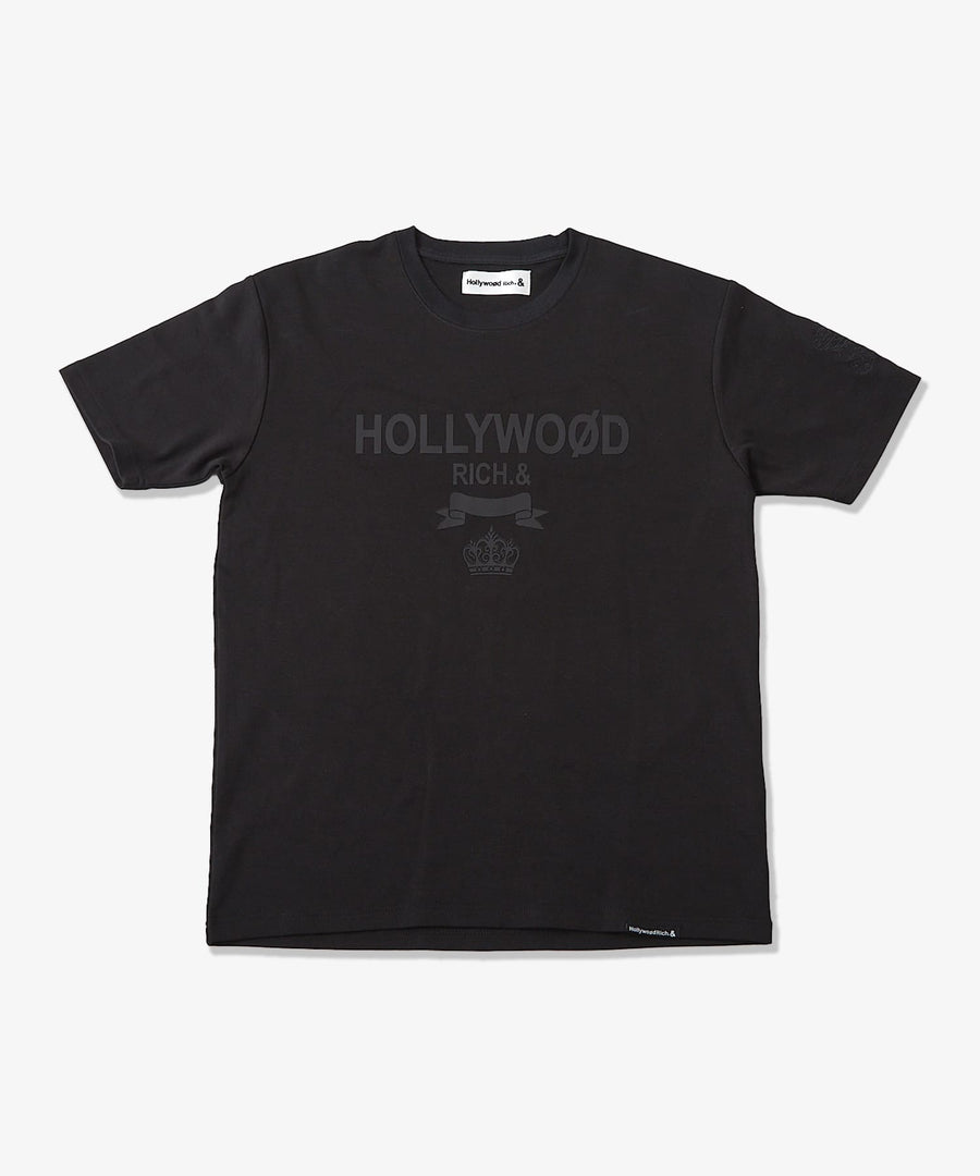 【Hollywood Rich. &】(ハリウッドリッチ) 203309 ワントーンエンブレムロゴ半袖Tシャツ
