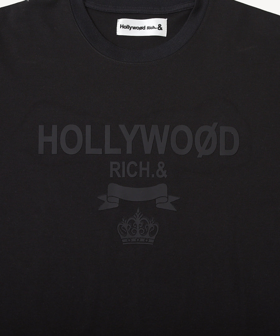 【Hollywood Rich. &】(ハリウッドリッチ) 203309 ワントーンエンブレムロゴ半袖Tシャツ