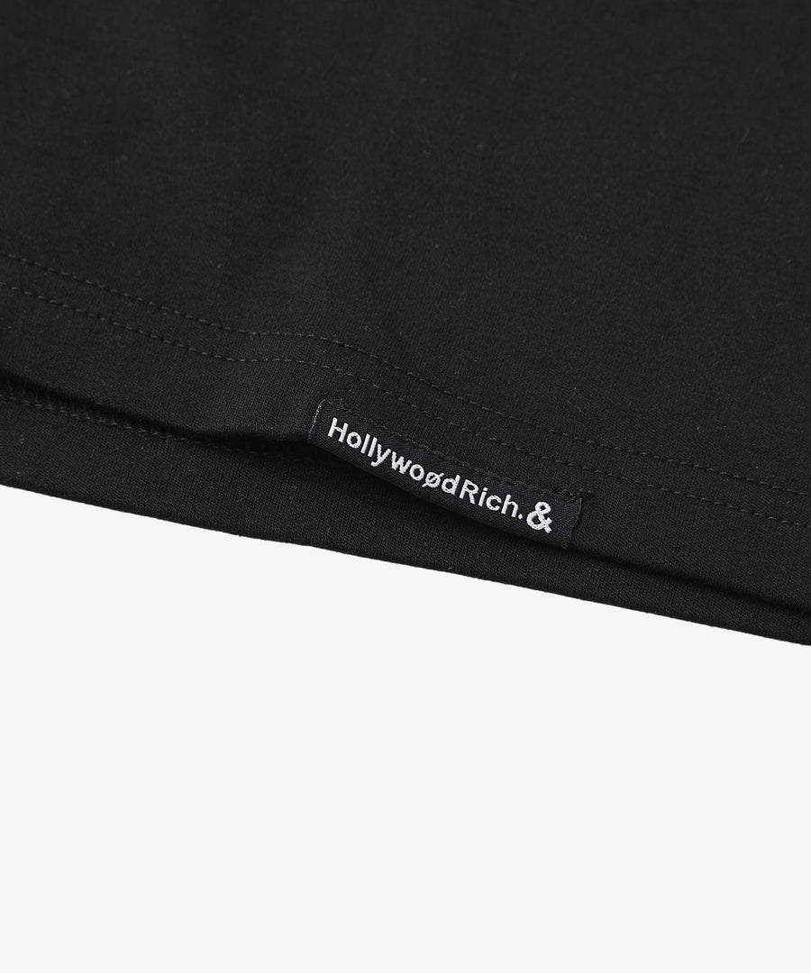 【Hollywood Rich. &】(ハリウッドリッチ) 203309 ワントーンエンブレムロゴ半袖Tシャツ