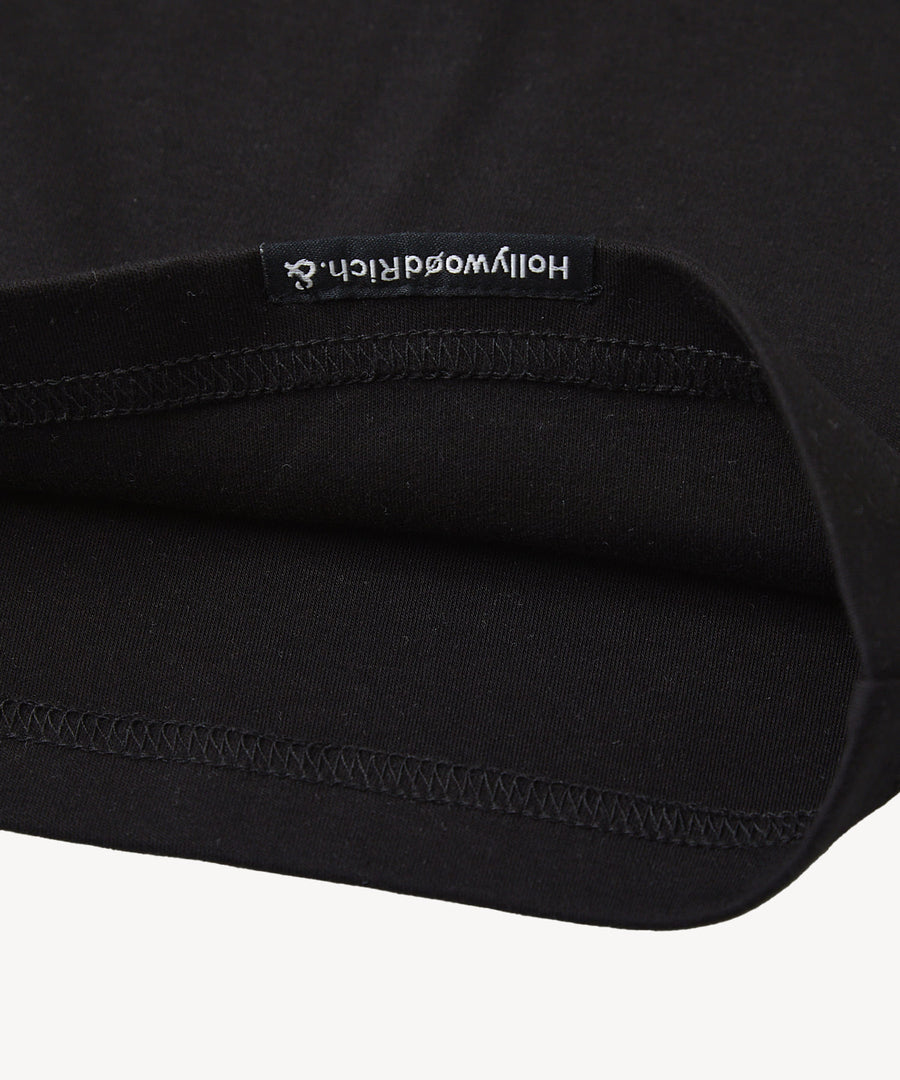 【Hollywood Rich. &】(ハリウッドリッチ) 203309 ワントーンエンブレムロゴ半袖Tシャツ