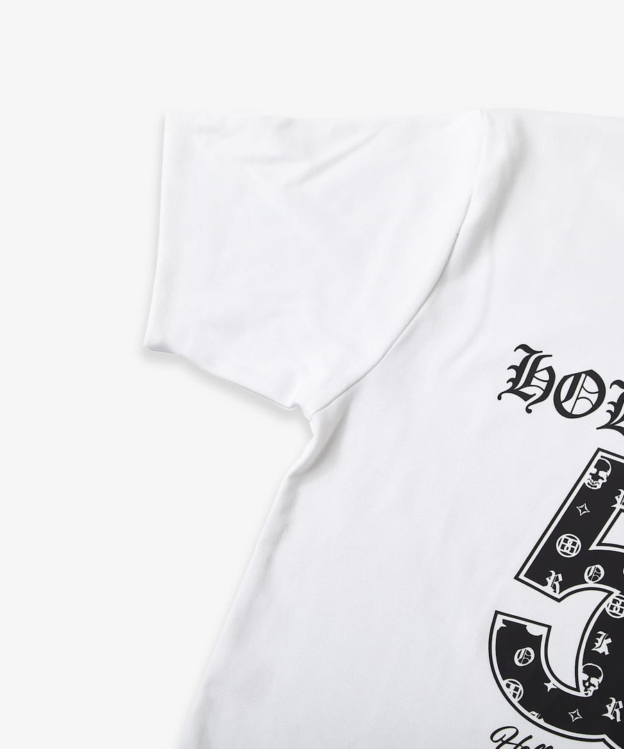 【Hollywood Rich. &】(ハリウッドリッチ) 203314 ナンバリング浅Vネック半袖Tシャツ