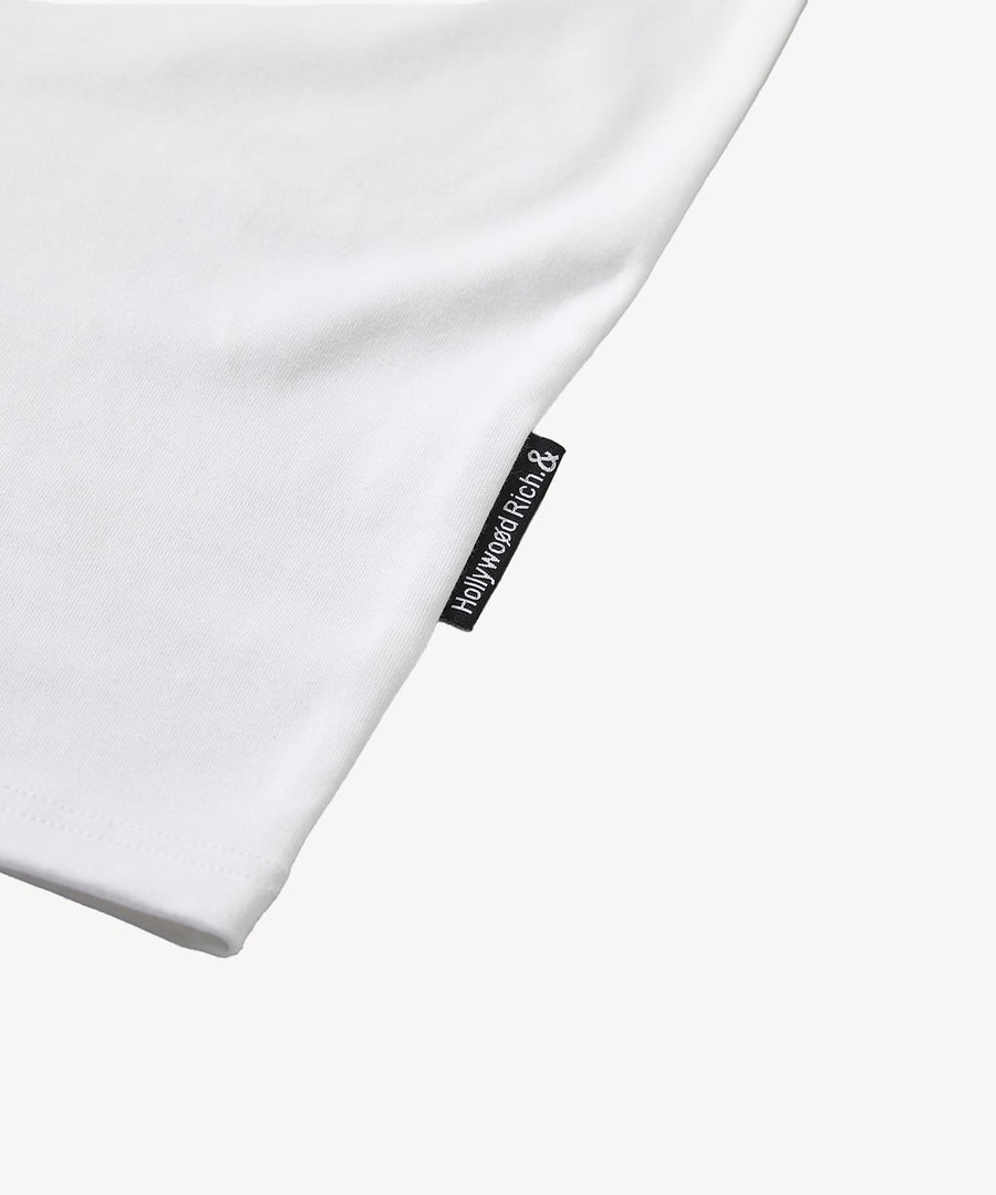 【Hollywood Rich. &】(ハリウッドリッチ) 203314 ナンバリング浅Vネック半袖Tシャツ