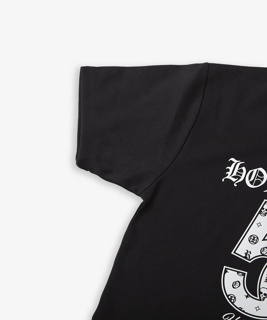 【Hollywood Rich. &】(ハリウッドリッチ) 203314 ナンバリング浅Vネック半袖Tシャツ