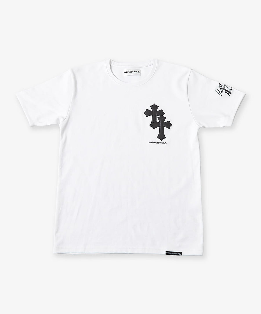 【Hollywood Rich. &】(ハリウッドリッチ) 203300 クロスアップリケ半袖Tシャツ