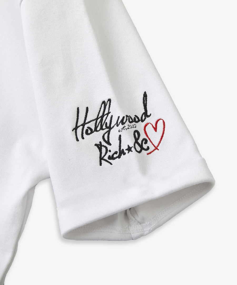 【Hollywood Rich. &】(ハリウッドリッチ) 203300 クロスアップリケ半袖Tシャツ