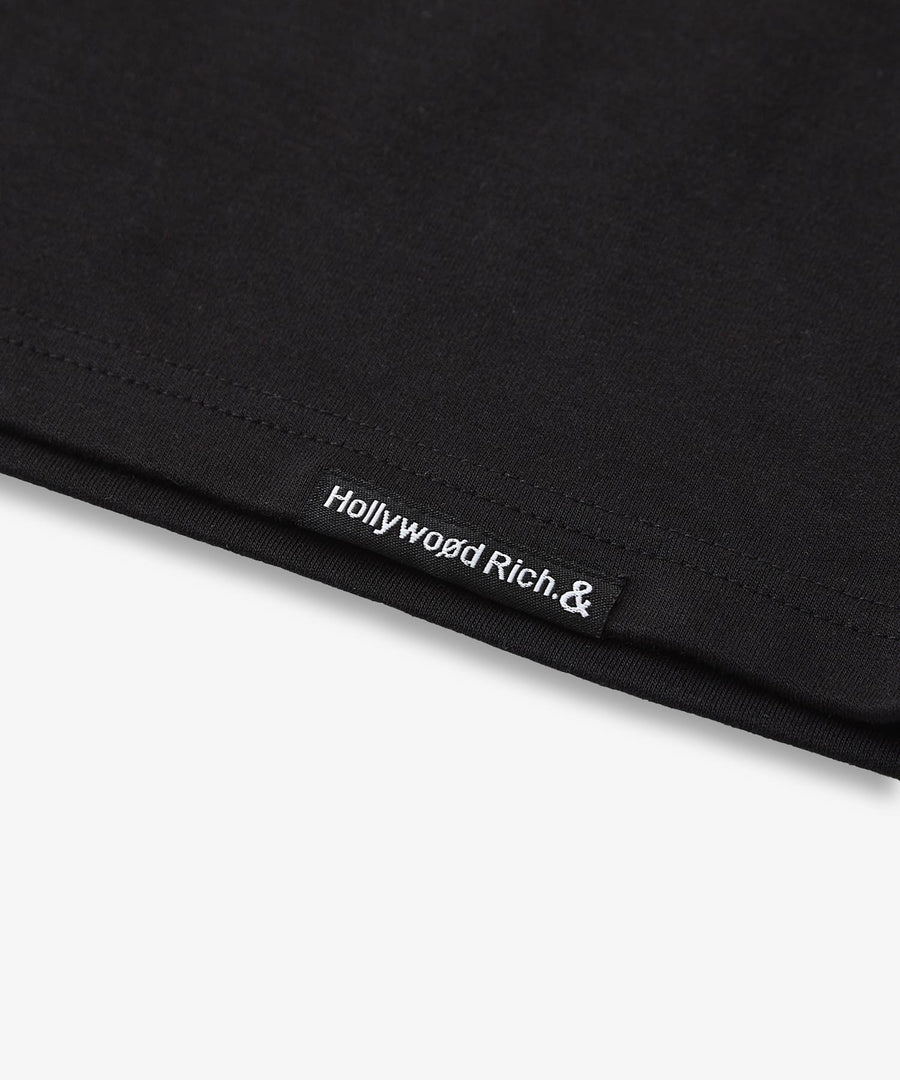 【Hollywood Rich. &】(ハリウッドリッチ) 203300 クロスアップリケ半袖Tシャツ