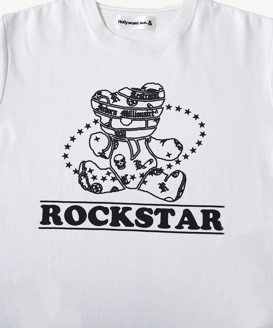 【Hollywood Rich. &】(ハリウッドリッチ) 203302 ロックスターパンキッシュベア半袖Tシャツ