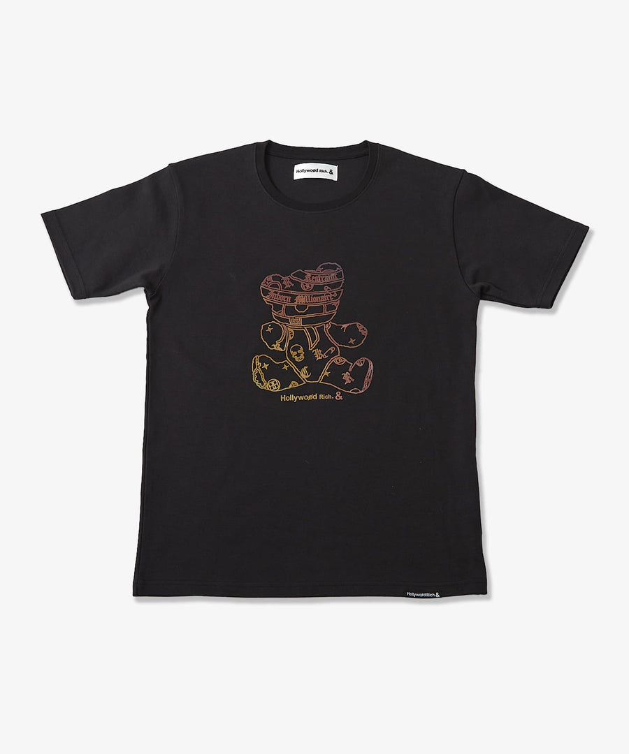 【Hollywood Rich. &】(ハリウッドリッチ) 206109 パンクベアーレインボープリント半袖Tシャツ