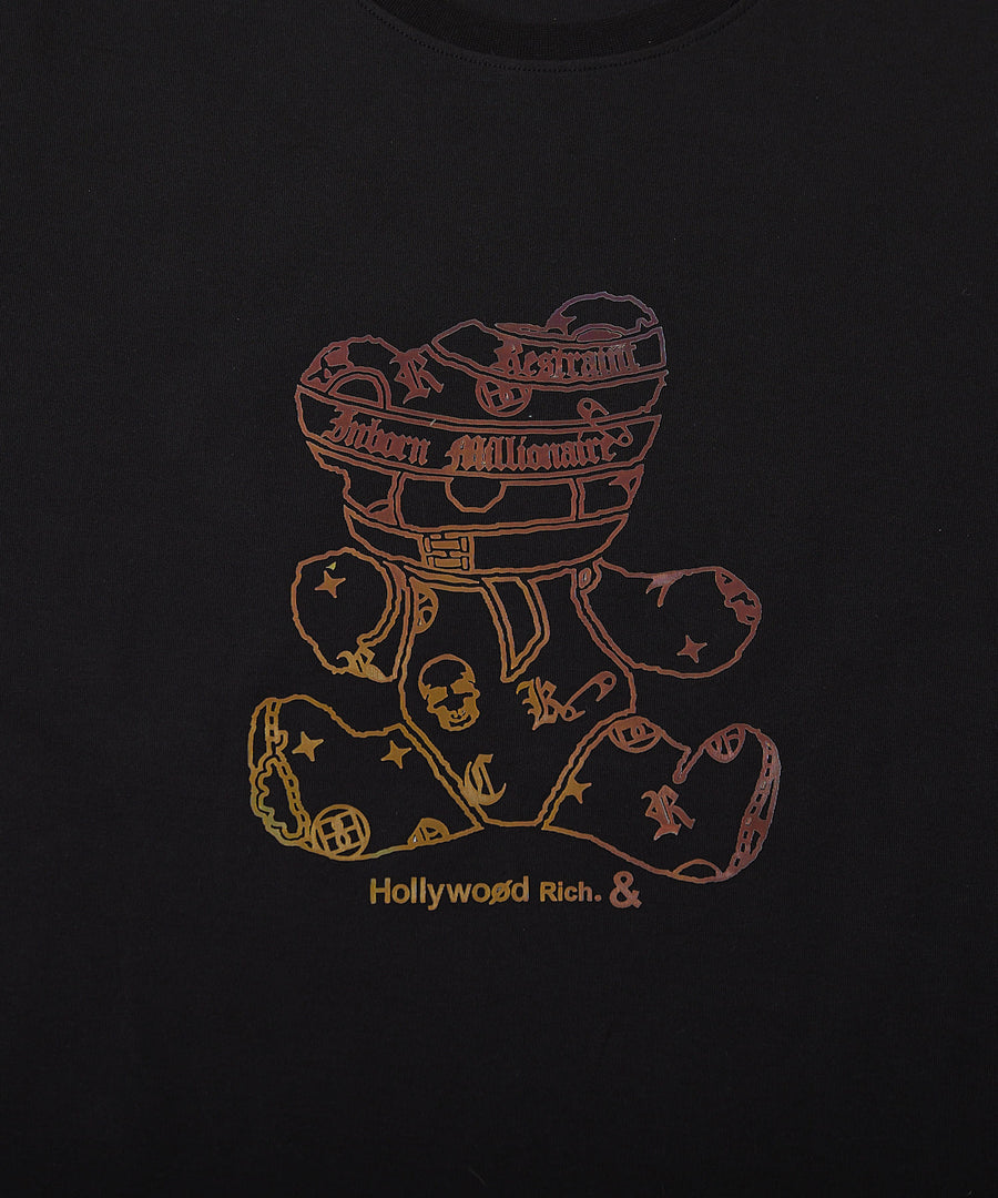 【Hollywood Rich. &】(ハリウッドリッチ) 206109 パンクベアーレインボープリント半袖Tシャツ