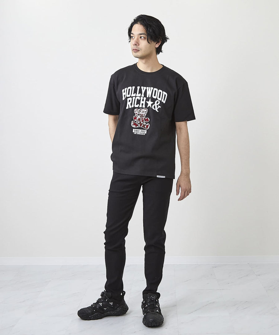 【Hollywood Rich. &】(ハリウッドリッチ) 202305 アップリケベア半袖Tシャツ