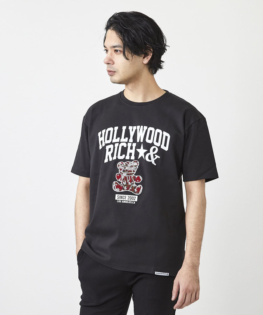 【Hollywood Rich. &】(ハリウッドリッチ) 202305 アップリケベア半袖Tシャツ