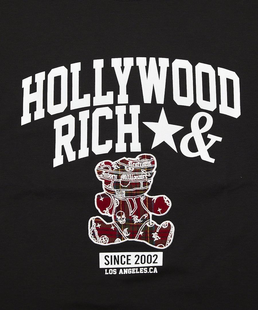 【Hollywood Rich. &】(ハリウッドリッチ) 202305 アップリケベア半袖Tシャツ