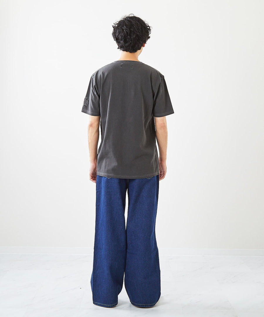 【Hollywood Rich. &】(ハリウッドリッチ) 203340 ピグメント染めパンクベア半袖Tシャツ