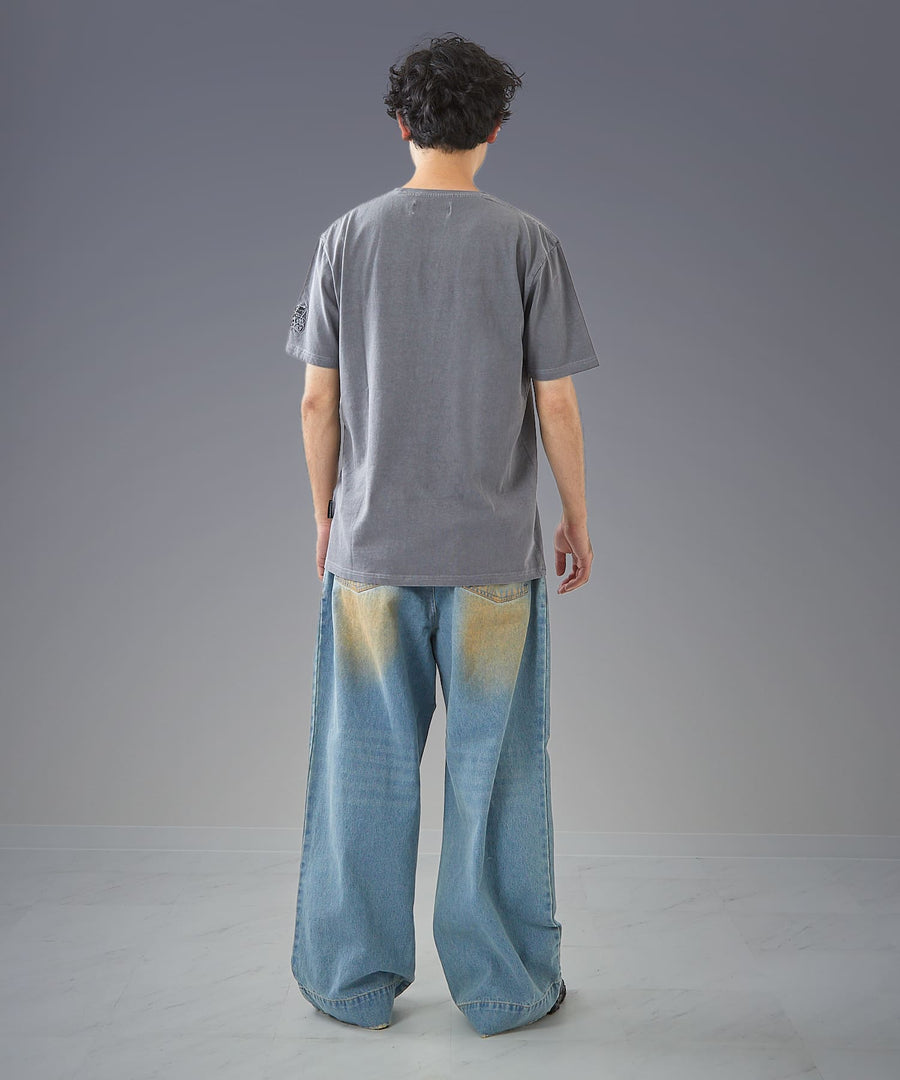 Wide Buggy Denim Pants — Vintage Mud Fade / GRAND YELLS / 304204