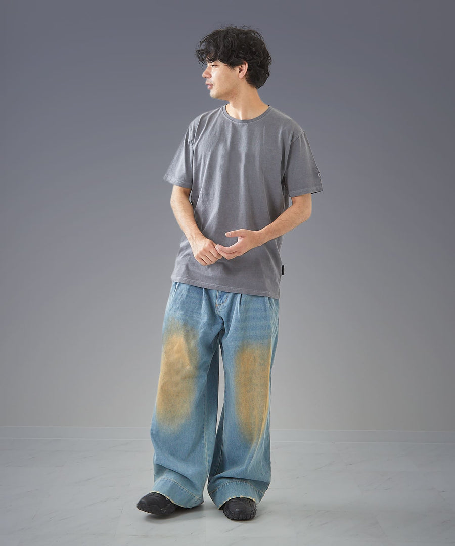 Wide Buggy Denim Pants — Vintage Mud Fade / GRAND YELLS / 304204