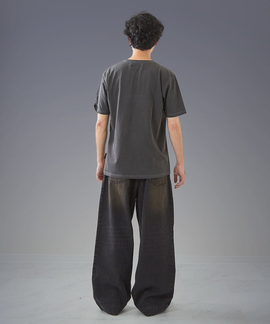 Wide Buggy Denim Pants — Vintage Mud Fade / GRAND YELLS / 304204