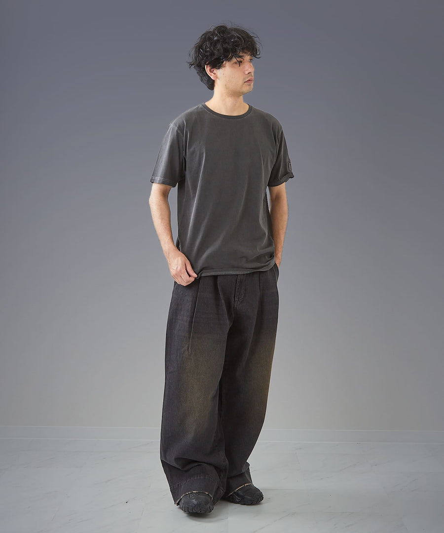 Wide Buggy Denim Pants — Vintage Mud Fade / GRAND YELLS / 304204