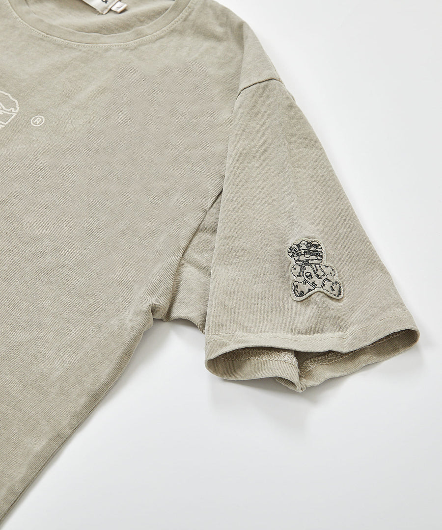 【Hollywood Rich. &】(ハリウッドリッチ) 203340 ピグメント染めパンクベア半袖Tシャツ