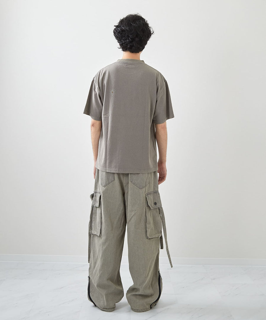 【GRAND YELLS】(グランドエール) 203339 フェード加工スタッズ半袖Tシャツ