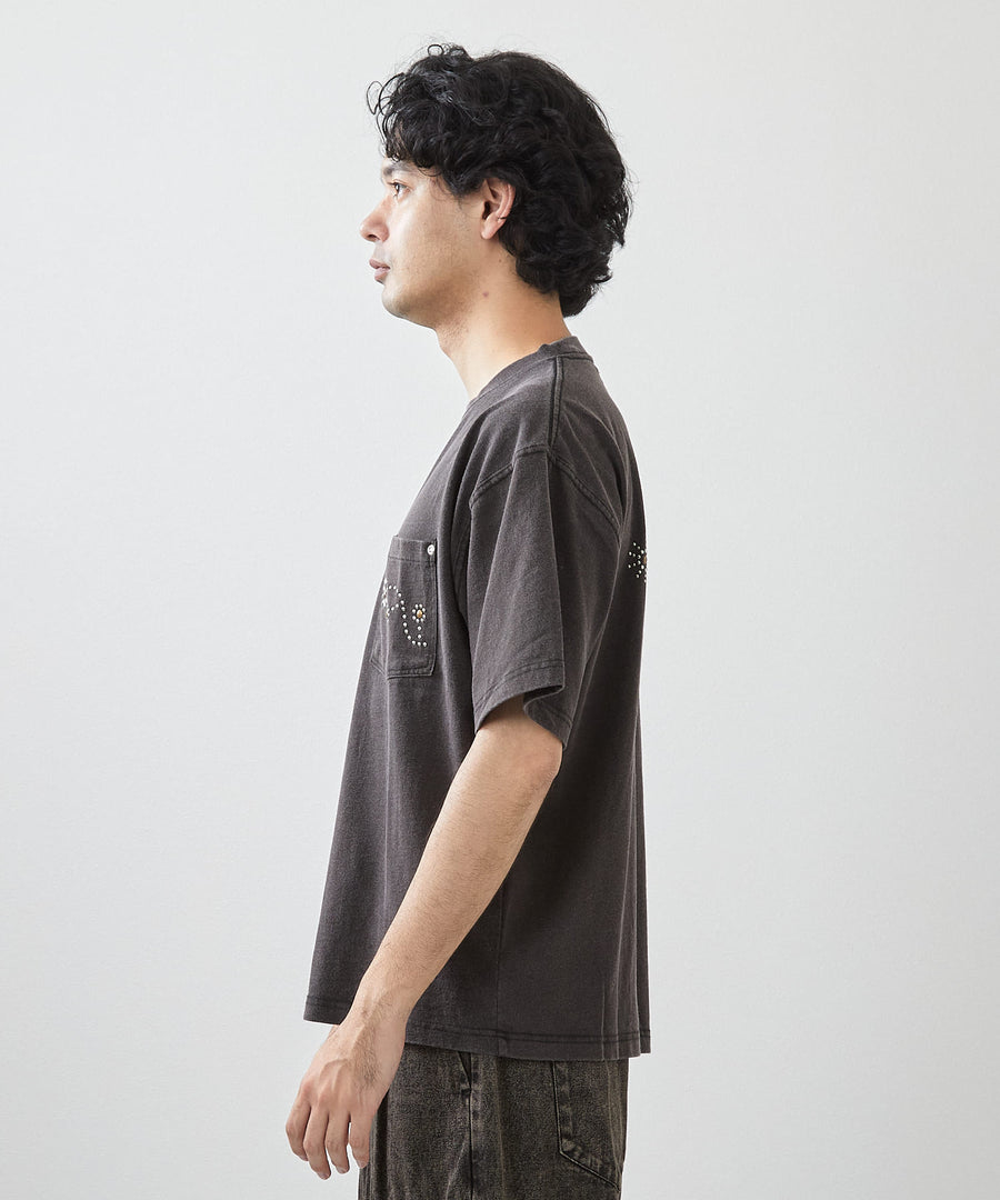 【GRAND YELLS】(グランドエール) 203339 フェード加工スタッズ半袖Tシャツ