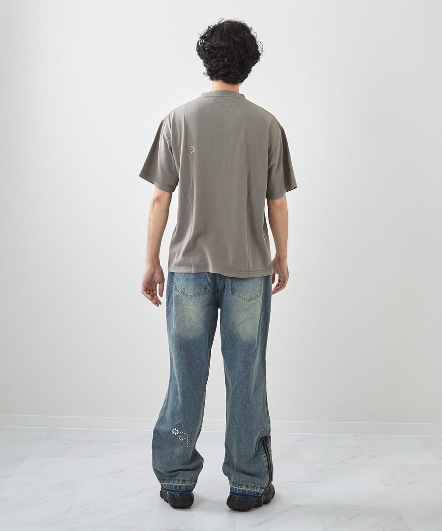 【GRAND YELLS】(グランドエール) 203344 フェード加工スタッズ付き半袖Tシャツ