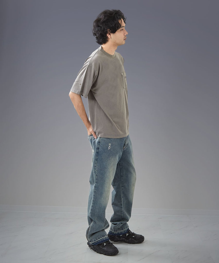 Silent Fade Tee — Studs & Logo / GRAND YELLS / 203344