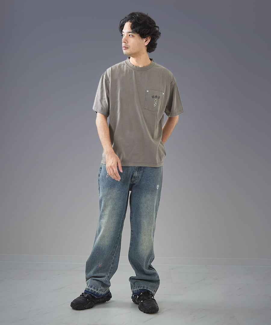 Silent Fade Tee — Studs & Logo / GRAND YELLS / 203344