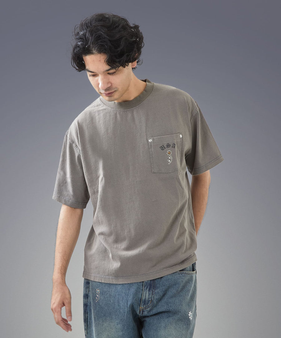 Silent Fade Tee — Studs & Logo / GRAND YELLS / 203344