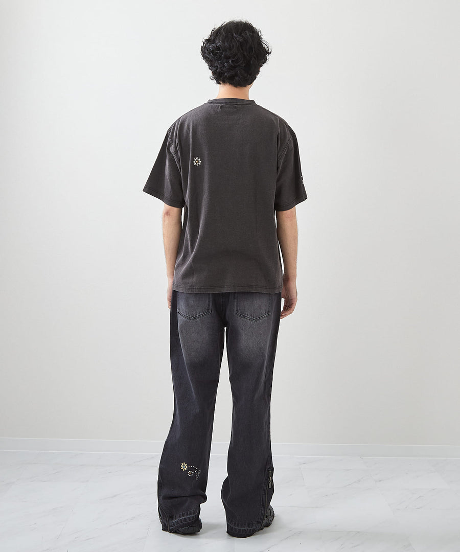 【GRAND YELLS】(グランドエール) 203344 フェード加工スタッズ付き半袖Tシャツ