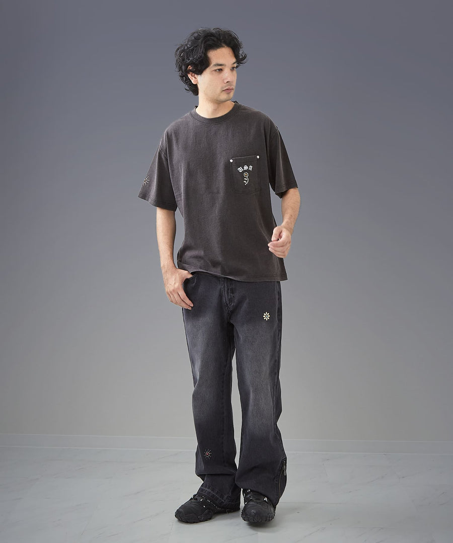 Silent Fade Tee — Studs & Logo / GRAND YELLS / 203344