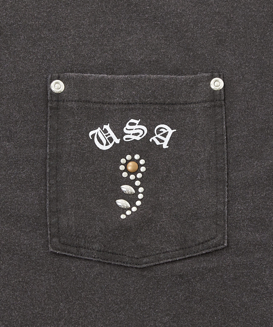 【GRAND YELLS】(グランドエール) 203344 フェード加工スタッズ付き半袖Tシャツ