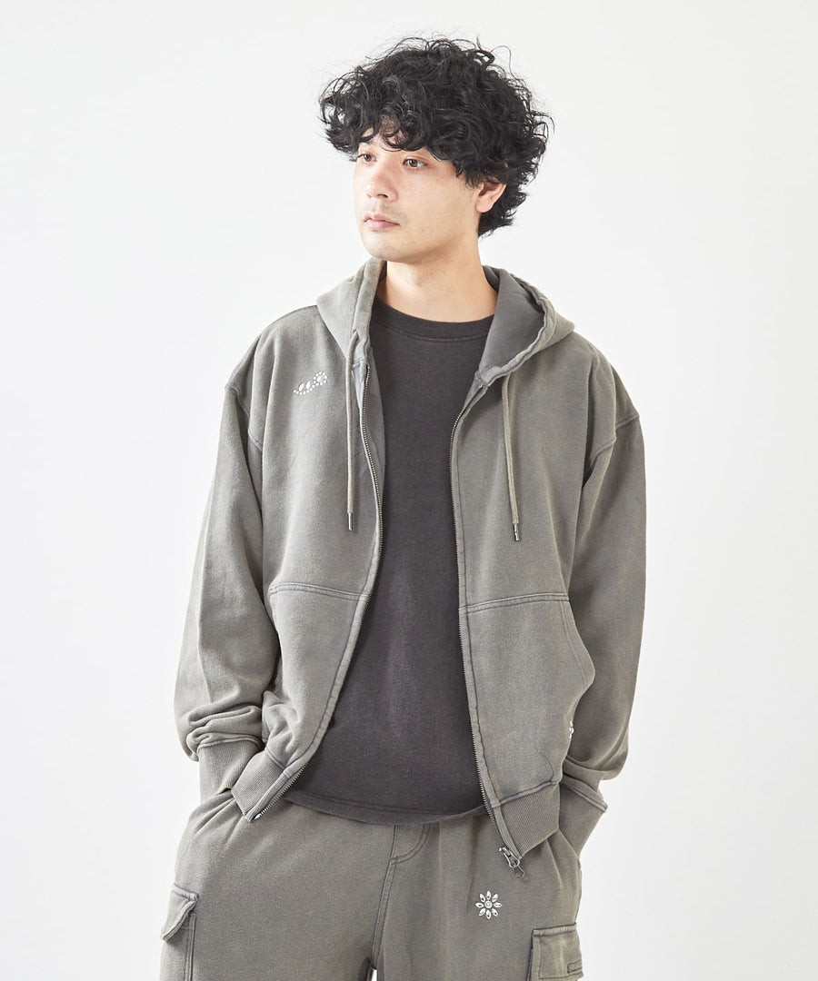 フェード加工ランダムスタッズZIPパーカー / GRAND YELLS (グランドエール) 304325