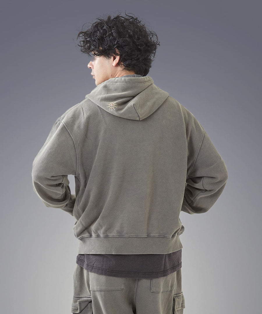 Silent Fade Sweat — Studded Hoodie / GRAND YELLS / 304325