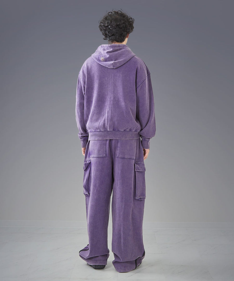 Silent Fade Sweat Pants — Studded Wide Parachute / GRAND YELLS / 304326