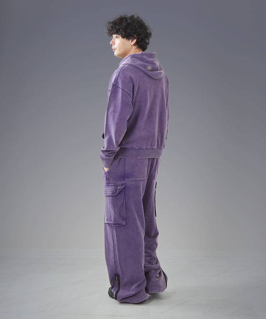 Silent Fade Sweat Pants — Studded Wide Parachute / GRAND YELLS / 304326