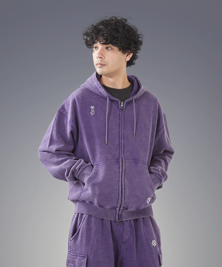 Silent Fade Sweat — Studded Hoodie / GRAND YELLS / 304325