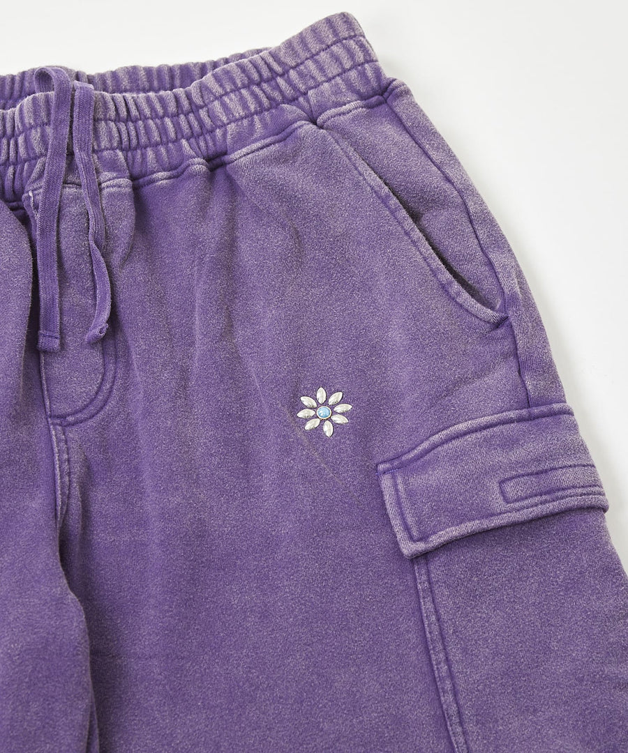 Silent Fade Sweat Pants — Studded Wide Parachute / GRAND YELLS / 304326