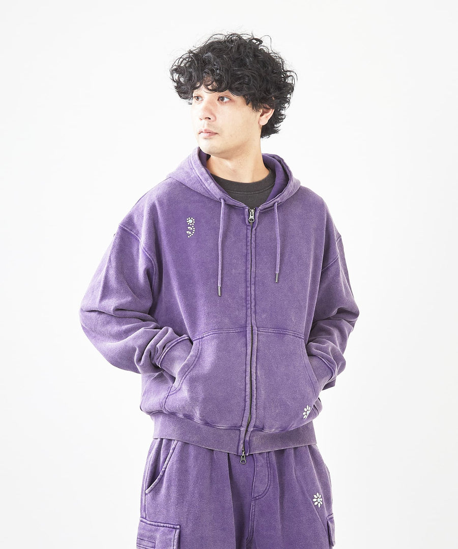 フェード加工ランダムスタッズZIPパーカー / GRAND YELLS (グランドエール) 304325