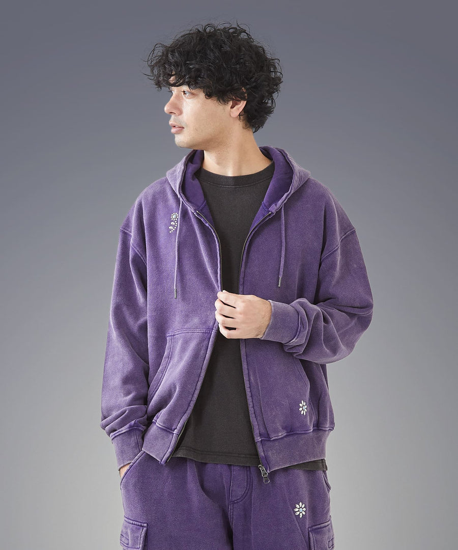 Silent Fade Sweat — Studded Hoodie / GRAND YELLS / 304325