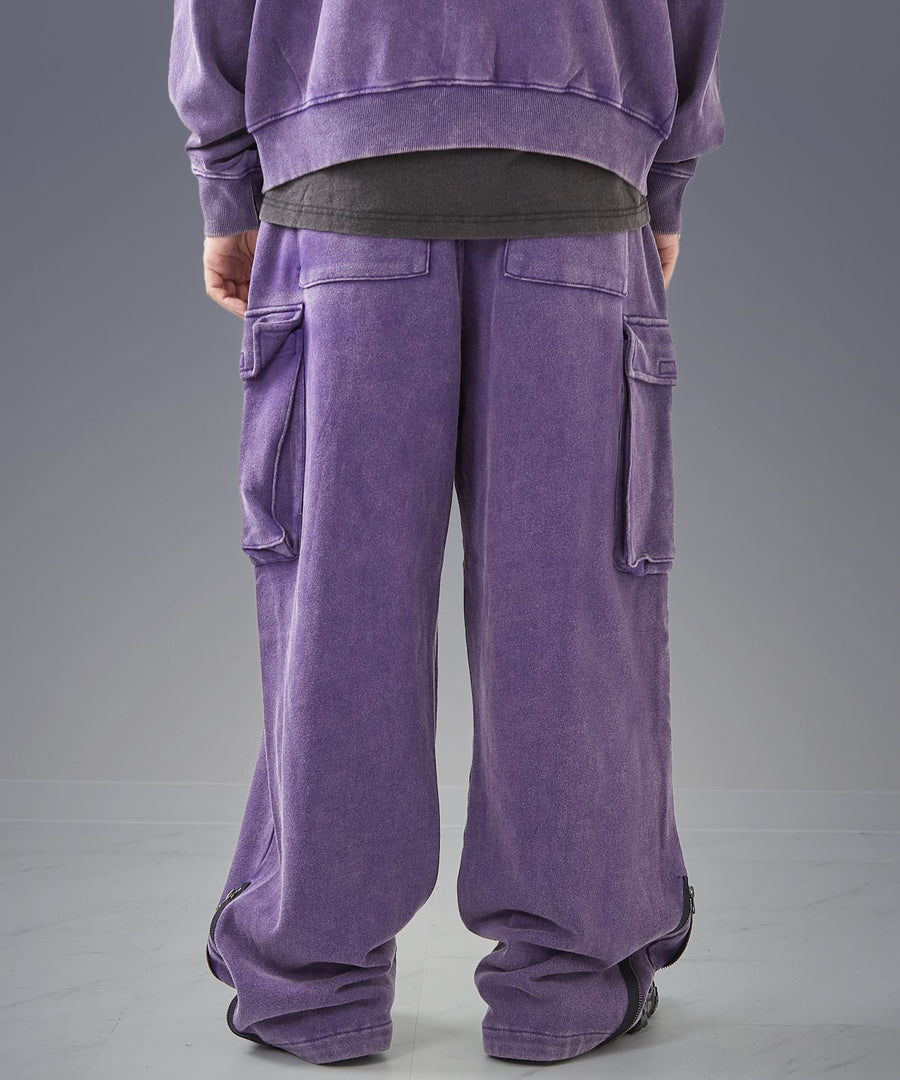 Silent Fade Sweat Pants — Studded Wide Parachute / GRAND YELLS / 304326